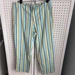 GAP Women's Striped Pants - Blue, Yellow, Green